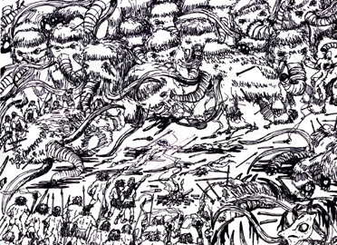 Mammoths vs. Cavemen