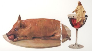 Roast Pig and Christ Cocktail,collage