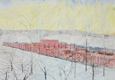 January Crimsons, 2011, 45" x 57"
