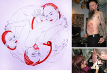 Triskelion, 2008. Wall Drawing and Tattoo