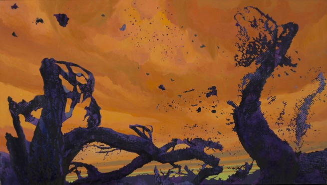 ulterior<br/>mixed media on canvas 34" x 60"<br/>2015<br/>