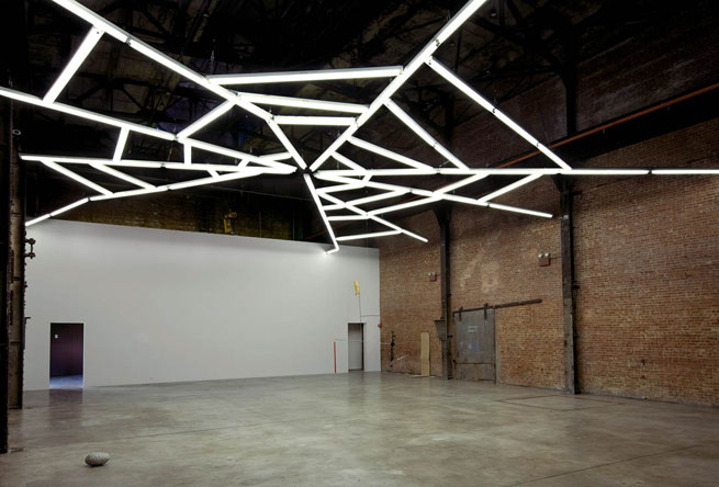 Installation View SculptureCenter, New York, 2008<br/>Martin Boyce and Ugo Rondinone, We Burn, We Shiver<br/>Image �  SculptureCenter, New York and the artist. Photo: Jason Mandella<br/>