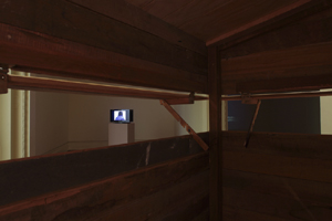 View through hide to two screened work Peekaboo