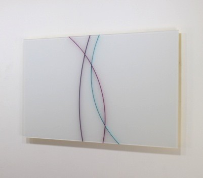 Three Circles (Turquoise)<br/>Perspex, Aluminium, Paint<br/>130 x 82 x 5cm<br/>